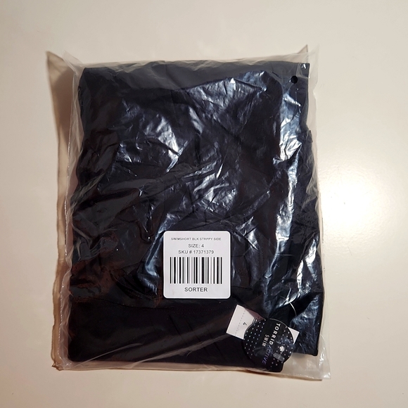 ❤️NWT VINTAGE TORRID SEXY STRAPPY SIDE SWIM SHORT BLACK SWIM BOTTOM - Picture 5 of 9